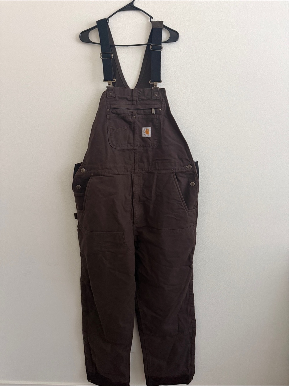 Carhartt Men Dark Brown Workwear Overalls XL Tall